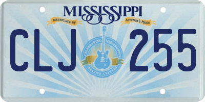 MS license plate CLJ255