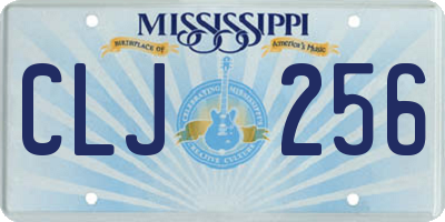 MS license plate CLJ256
