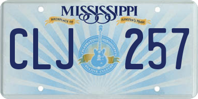 MS license plate CLJ257