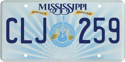 MS license plate CLJ259