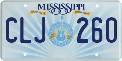 MS license plate CLJ260