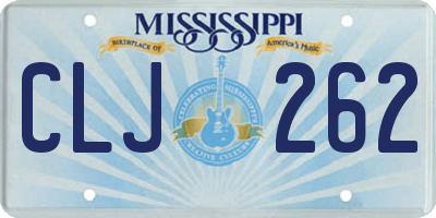 MS license plate CLJ262