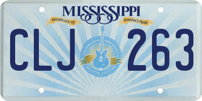MS license plate CLJ263
