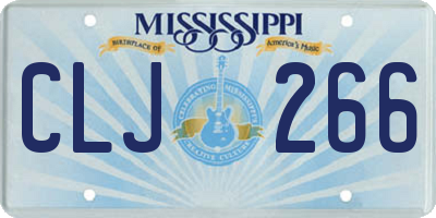 MS license plate CLJ266
