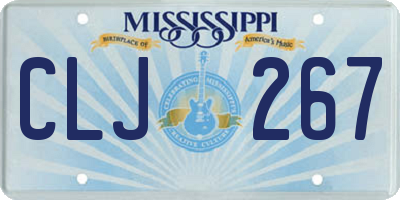 MS license plate CLJ267
