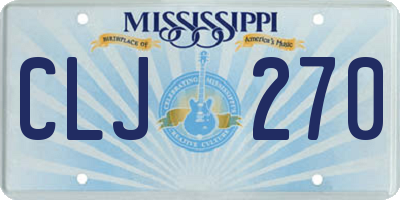 MS license plate CLJ270