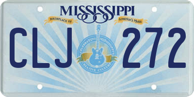 MS license plate CLJ272