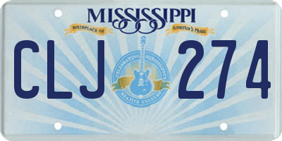 MS license plate CLJ274