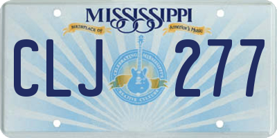 MS license plate CLJ277