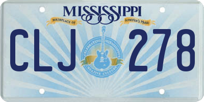 MS license plate CLJ278