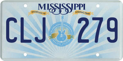 MS license plate CLJ279