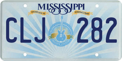 MS license plate CLJ282