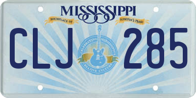 MS license plate CLJ285