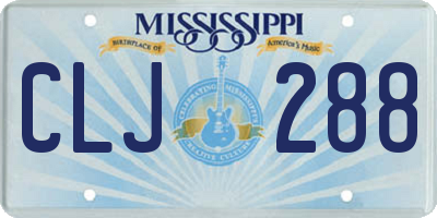 MS license plate CLJ288