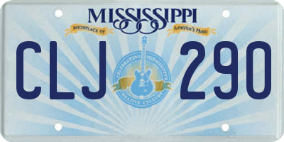 MS license plate CLJ290