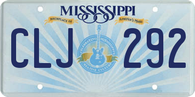 MS license plate CLJ292