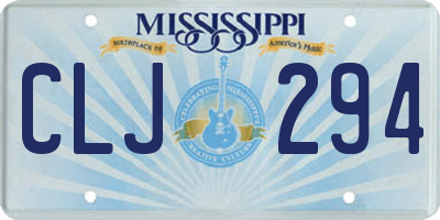 MS license plate CLJ294