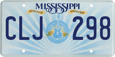 MS license plate CLJ298