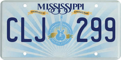 MS license plate CLJ299