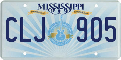 MS license plate CLJ905