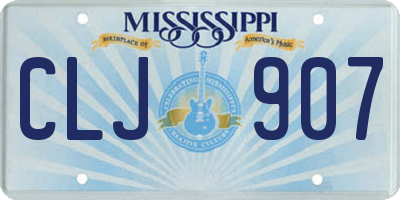 MS license plate CLJ907