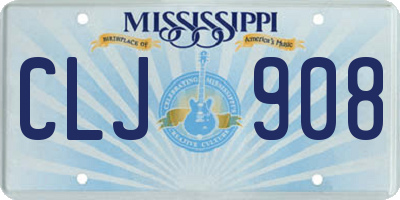 MS license plate CLJ908