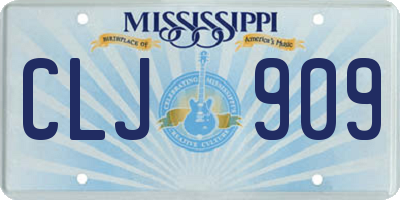 MS license plate CLJ909