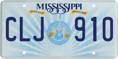 MS license plate CLJ910