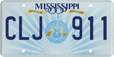 MS license plate CLJ911