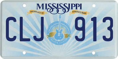 MS license plate CLJ913