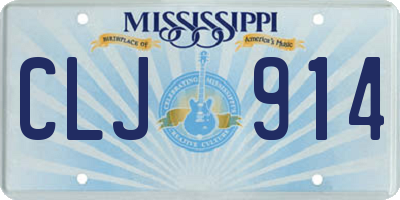 MS license plate CLJ914