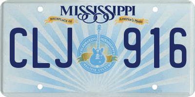 MS license plate CLJ916