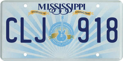 MS license plate CLJ918