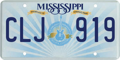 MS license plate CLJ919