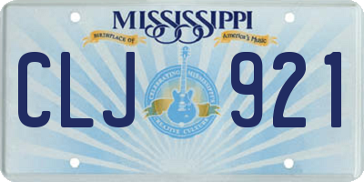 MS license plate CLJ921