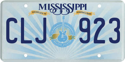 MS license plate CLJ923