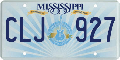 MS license plate CLJ927