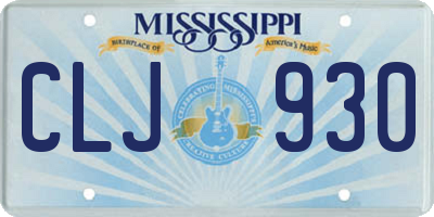 MS license plate CLJ930