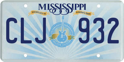 MS license plate CLJ932