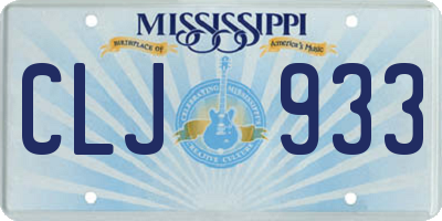 MS license plate CLJ933