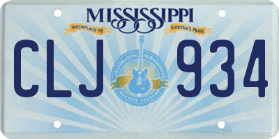 MS license plate CLJ934