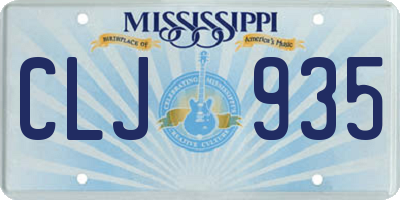 MS license plate CLJ935
