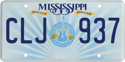 MS license plate CLJ937
