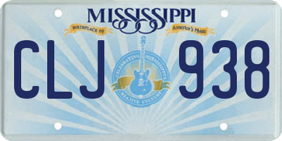MS license plate CLJ938