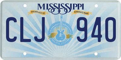 MS license plate CLJ940