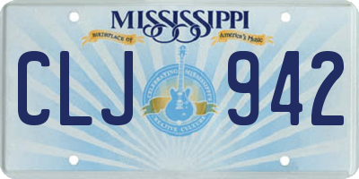 MS license plate CLJ942