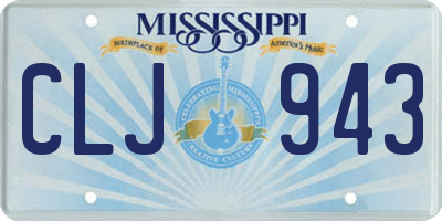 MS license plate CLJ943