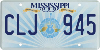 MS license plate CLJ945
