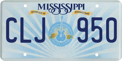 MS license plate CLJ950