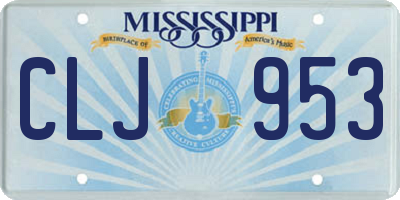 MS license plate CLJ953